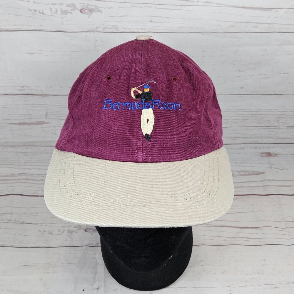 Vintage Golf AmeriCap Bermuda Room Hat Maroon Adjustable Embroidered Golfer
